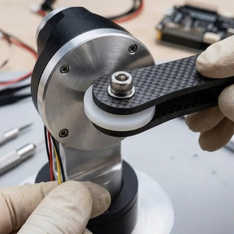 Top Shelf M20 Nylon Flat Washers, White Plastic Insulating Spacers for Bolts and Screws being installed on machinery.