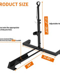 Vertical Bike Rack For Garage And Indoor Storage, Space Saver Bike Stand With Adjustable Track dimensions and height details