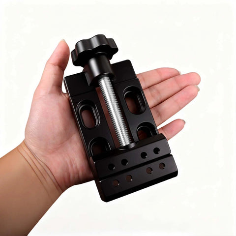 Built Like A Tank Mini Bench Vise With Quick Adjust Parallel Clamps For Watch Repair Jewelry Crafting And Diy Tasks Compact Aluminum Frame With Suction Base Set in hand.
