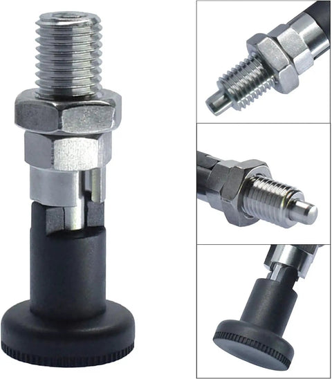 Built Like A Tank M20 Self Locking Spring Plunger With Fine Thread Stainless Steel Indexing Pin and simple positioning knob.