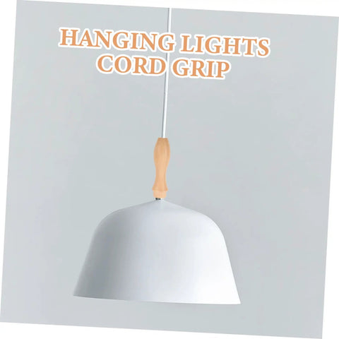 Wooden Chandelier Cord Grip For Ceiling Lights Simple Install Pendant Light Mounting Clip shown with white pendant light