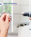 Installing 10 Pack Brushed Nickel T Bar Cabinet Knobs 2 Inch Single Hole using a screwdriver with drill.