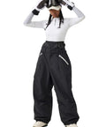 Baggy Snow Pants for Women and Men Insulated Snowboarding Trousers Waterproof Windproof Outdoor Gear Black Loose Fit Ski Pants