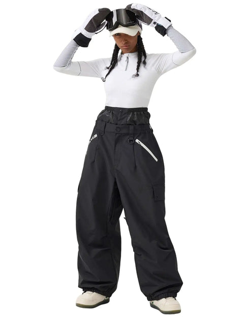 Baggy Snow Pants for Women and Men Insulated Snowboarding Trousers Waterproof Windproof Outdoor Gear Black Loose Fit Ski Pants
