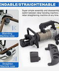 1800W Portable Electric Hydraulic Rebar Bender with bending and straightening machine noses, ideal for flexible steelwork.