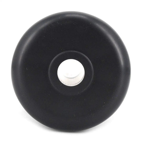 Center Roller Assembly For Mower Decks Two Piece OEM Replacement Part 603725 For Grasshopper Mowers, black round roller, front view