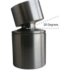 Total Game Changer Brushed Nickel Faucet Extender With 360 Degree Swivel And Dual Flow Spray Nozzle, profile view showing 20-degree angle.