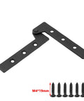 360 Degree Rotatable Pivot Hinge For Window And Door Pack Of 4 In Black Durable Stainless Steel Construction with screws shown