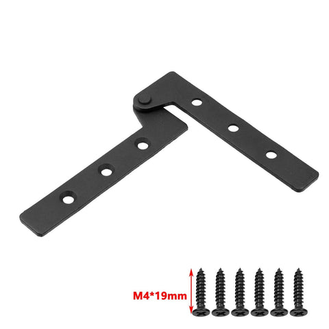 360 Degree Rotatable Pivot Hinge For Window And Door Pack Of 4 In Black Durable Stainless Steel Construction with screws shown