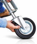 8 Inch Spring Loaded Gate Caster With 360 Degree Swivel Built To Last Heavy Duty 375 Lb Capacity, Solid Rubber Flat Free Wheel