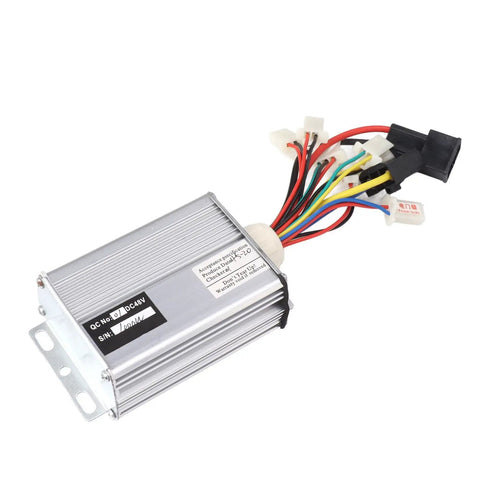 48V 1000W Brushed Motor Speed Controller with ignition switch for electric vehicles, showing aluminum enclosure and wires