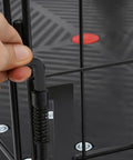 Close-up of the locking mechanism on the secure cage of Built Like A Tank Two In One Platform Cart.