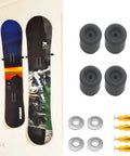 Beefy Ski And Snowboard Wall Mount Storage Rack Invisible Floating Garage Display Organizer securely holds two boards on the wall.