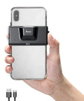 Mini Clip On Bluetooth Barcode Scanner 1D 2D QR PDF417 Data Matrix Wireless Reader on iPhone with USB cable