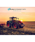 Rotary 8789 Oil Seal, lawn and patio gear, Amazon brand; green tractor side view in a field at sunset.