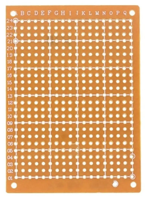 Universal Paper Copper PCB Board Set 5x7cm for DIY Prototyping Matrix Style Circuit Grids shown with grid layout and pre-drilled holes.
