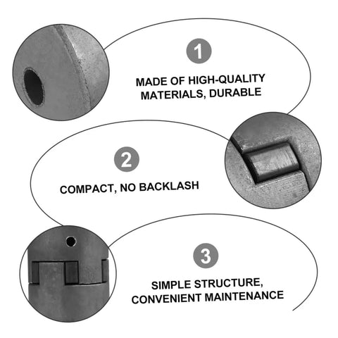 Heavy Duty Three Piece Jaw Coupler Kit Featuring Flexible Spider Insert, showing durable materials and compact design for servo motors.