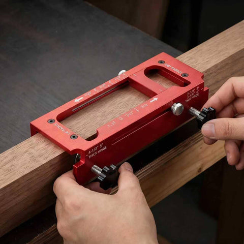 Pro Grade Durable Aluminum Door Hinge Jig Kit For Adjustable Mortise Template Fits 2.5 To 5 Inch Hinges With Precision Scale