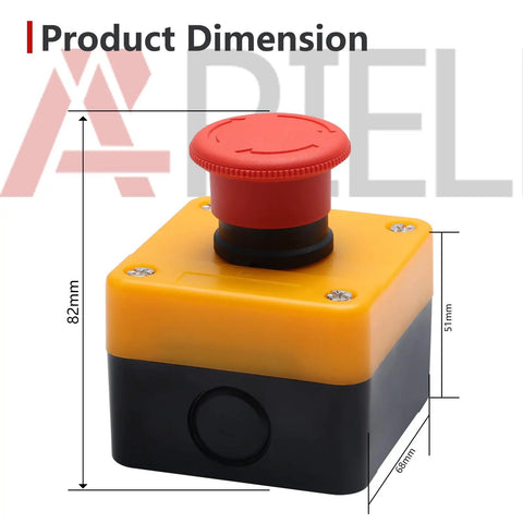 Emergency Stop Push Button Switch 1NO1NC 660V 10A Red With Box Industrial Grade Panel Mount Stop Button, 22mm Diameter