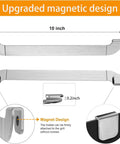 Magnetic Design 10 Inch Griddle Spatula Holder Stainless Steel Tool Rack with magnet ends, shown on flat top griddles and grills.