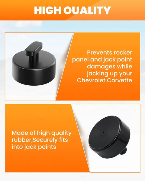 4 Pack Rubber Jack Pads For Corvette C5 C6 C7 C8 Non Slip Floor Jack Pucks, black rubber pad close-up showing non-slip feature