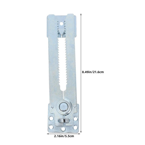 Heavy Duty Sectional Sofa Connectors 4 Pack Interlocking Alligator Style Couch Couplers shown in silver metal, 8.49in long