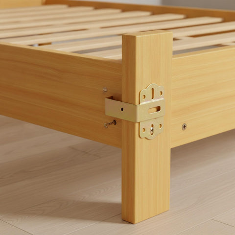 Fix Wobbly Furniture Fast With A Solid Yellow Wood Connector Hook For Frame Rail Reinforcement, Durable DIY Joint Repair