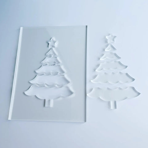 Must Have Festive Router Templates For Christmas Crafts, 12 Clear Acrylic Holiday Designs Like Tree, 8 inch tall