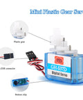 Ultra Lightweight Micro Digital Servo GH S37D Coreless Motor with plastic gears, JST-ZHR connector, and bottom chip view