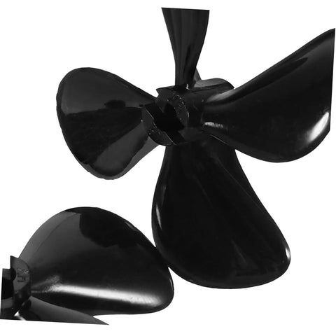 Pair Of High-Strength RC Boat Propeller Shaft Set For Fishing And Simulation Boats Replacement Parts, black PC blades, close-up view