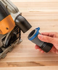 1-1/2 Inch ID FlexiPort Quick Connect Dust Collector Adapter With Swivel And Elbow for Power Tools being connected