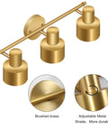 Dope Brushed Brass Vanity Light Fixture With 3 Lights, Modern Wall Bar Sconce, featuring adjustable metal shades
