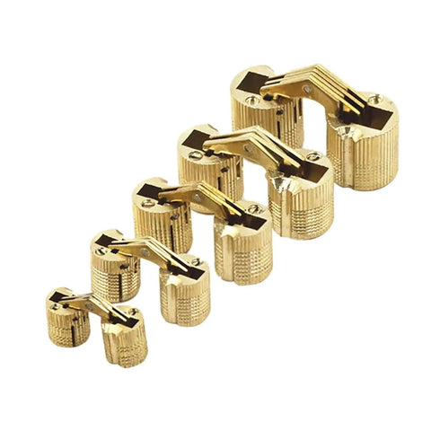 4 Pack Copper Barrel Hinges Hidden 180 Degree Opening For Doors Tables And DIY Furniture Hardware Fits 10 To 18 Mm Bore 14 Mm Size Durable Copper Construction.