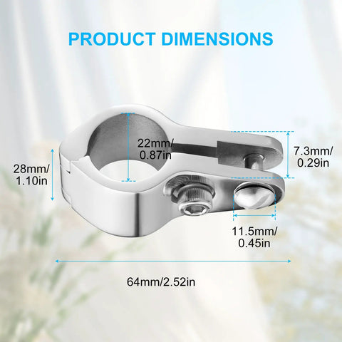 Four Pack 316 Stainless Steel Bimini Top Hardware For Seven Eighths Inch Fit Marine Grade Rustproof Gear For Saltwater Boats Durable 22mm Mounts And Fittings Kit Easy Install Long Lasting Performance product dimensions 22mm clamp