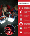Kids using 2 In 1 Solar Camping Lantern And Phone Charger With 300 Lumens Of Bright LED Light, Red Night Mode, Inflatable Lamp