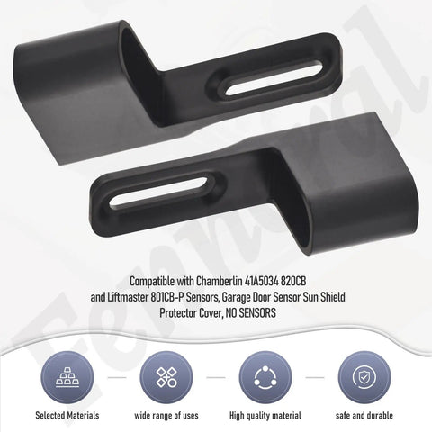 Two Pack Garage Door Sensor Sun Shield Protector Covers For Cham-Berlin 41A5034 820CB And LiftMaster 801CB-P Sensors, Weatherproof Shielding That Keeps Sun Glare And Debris Off, Covers Only No Sensors Included