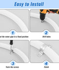 Installation steps for 100 Pack 1 Inch Opening Stainless Steel Conduit Clamps 304 2 Hole U Brackets on white pipe