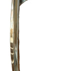 Side view of Sliding Patio Door Pull Handle in Chrome Silver Diecast Zinc Alloy Heavy Duty Construction, Fits 6-5/8 Inch Hole Spacing.