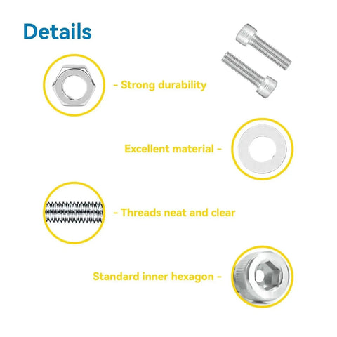 1080 Pieces M3 Stainless Steel Hex Socket Cap Screws Kit With Wrench For DIY Projects Machinery Bikes And Home Repairs Durable Fasteners With Precise Threads And Corrosion Resistant Finish, close-up details