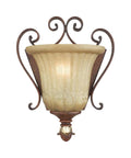 Villa Verona Bronze ADA Wall Sconce With Rustic Art Glass Aged Gold Leaf Accents One Light Classic Vibe Traditional Design