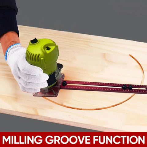Built Tough Three In One Router Milling Groove Bracket With Smooth Slide Jig Templates and Flip Board, showcasing milling wood.