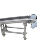PVC Belt Inclined Conveyor System 59 Inch Long By 11.8 Inch Wide Electric Ramp Conveyor With Flat And Oblique Type Black Belt 110V