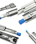 Heavy Duty Metal Drawer Slides Full Extension Cabinet Runners with Lock Silent and Stable, 400mm bead slides, 16-inch pair.