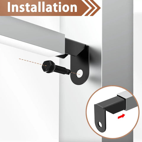 Four Pack Black Carbon Steel Fence Mounting Brackets For 1x1 Inch Square Rails Internal Panel Connectors For Stairs Decks And Gardens Built For All Weather Toughness