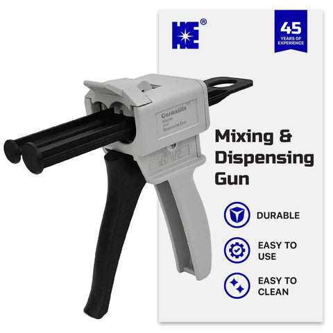 Mixing And Dispensing Gun For 50ml Epoxy Cartridges With 1 To 1 Or 1 To 2 Ratios, Compatible With 3M Adhesive 04747 Cartridges