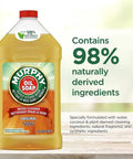 Original Wood Cleaner Liquid That Safely Cleans All Wood Surfaces And Brings Out Their Natural Beauty With No Ammonia Or Bleach Added Trusted For Over A Hundred Years In A Thirty Two Ounce Bottle visible in front view with label highlighting 98% naturally derived ingredients.