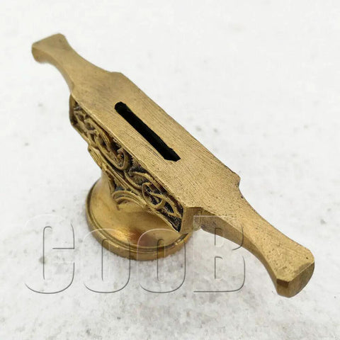 Bronze Finger Guard Bolster For Hunting Knives, Celtic Style Pommel Guard For Custom Knife Making close-up view