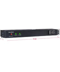 Front view of Beefy Rackmount Surge Protector 120V 15A With 15 Foot Cord, 3600 Joules, 10 Outlets, 1U Mount, UL Listed.