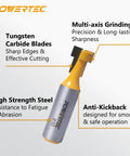 No Nonsense T Slot Router Bit For Slick T Track Cuts With Hella Durable Tungsten Carbide Tip showing tungsten carbide blades and high strength steel design.