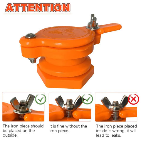 Two Pack Nylon Honey Gate Valves For Five Gallon Buckets Heavy Duty Food Grade Tap For Honey Extraction Equipment Fits Honey Extractor With Stainless Steel Wing Nuts Yellow with assembly instructions